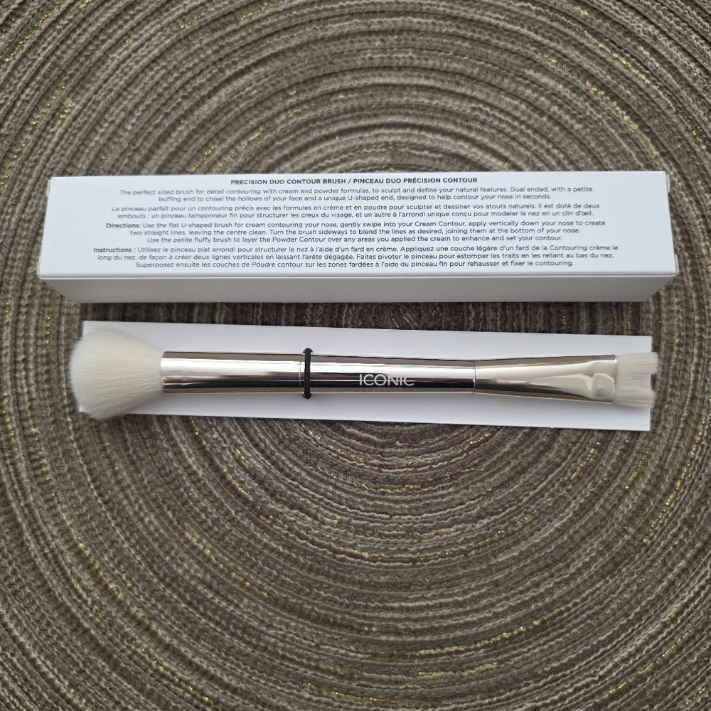 Iconic London Precision Duo Contour Brush  White NEW NIB